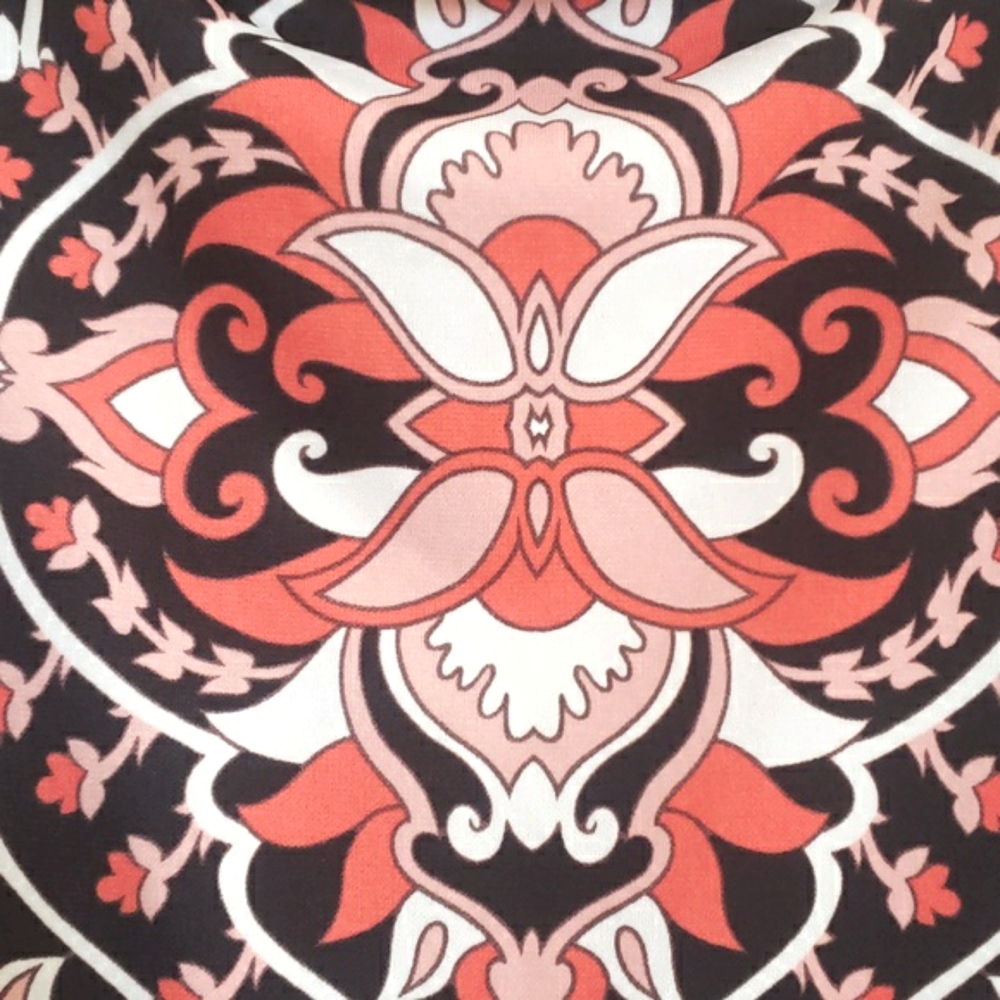 New York & Co Black Coral Paisley Floral Midi Skirt L Large Boho Workwear - Picture 4 of 8